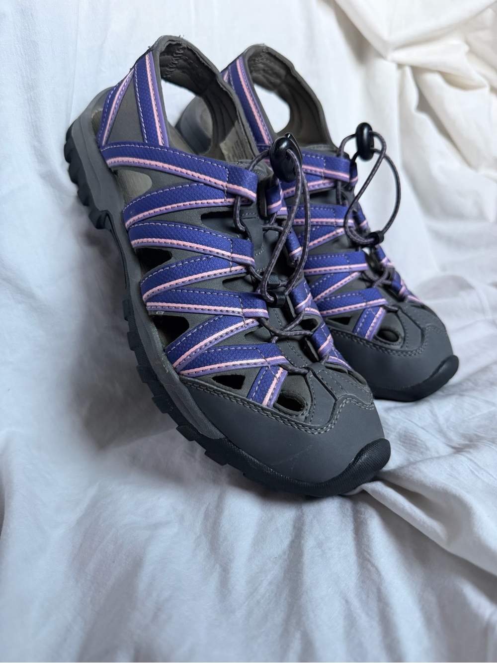 Women’s Outdoor Northside River Sandals - Charcoal, Purple, and Pink